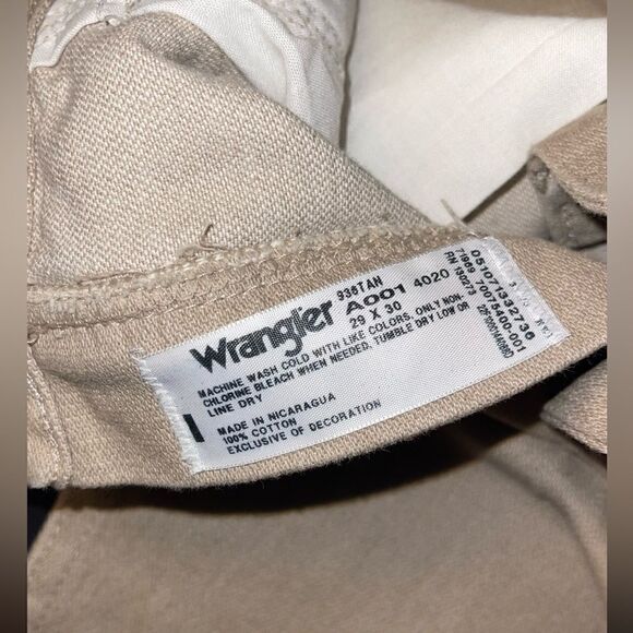 Vintage Wrangler Tan Beige Jeans Men's Made In USA Zip Fly Straight Leg 29/30 - Picture 5 of 5